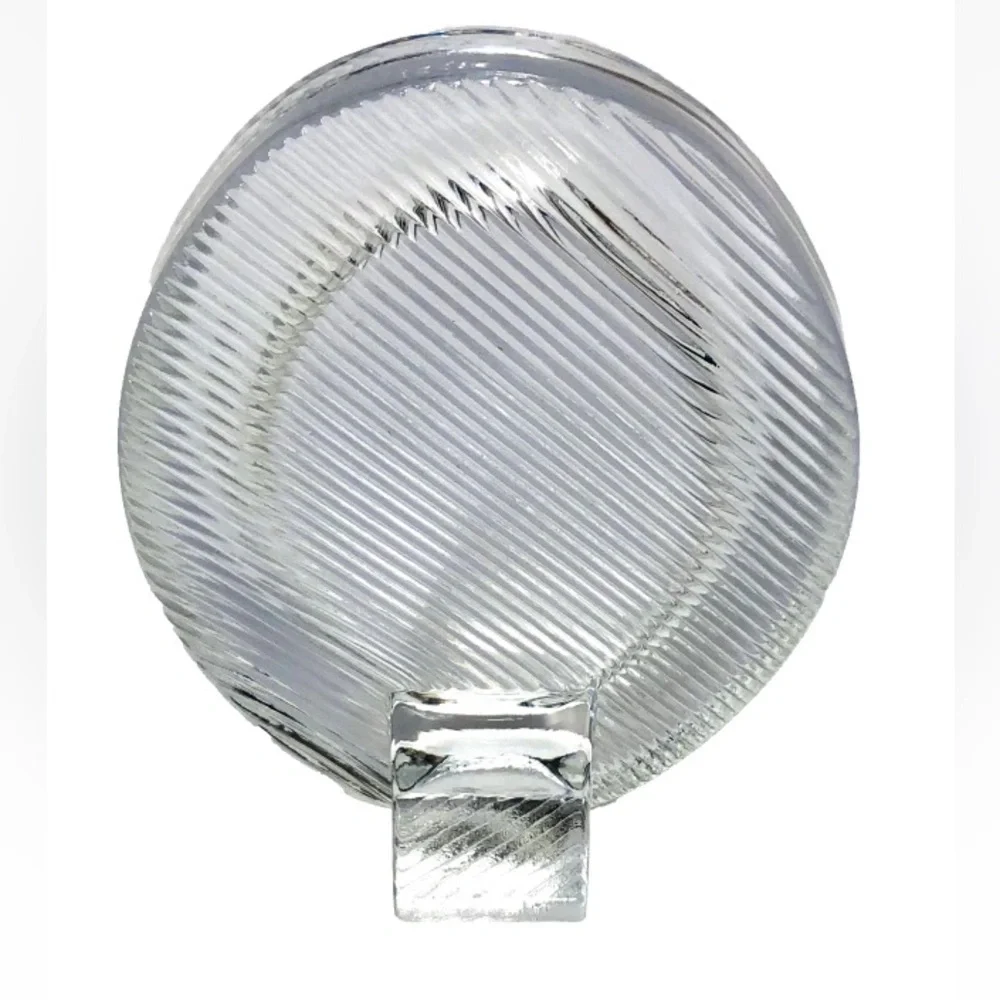 Mikasa Crystal Glass Oval Picture Frame with Ribbed Wave Design Freestanding